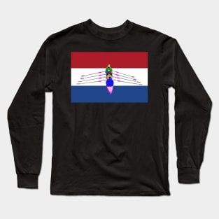 Rowers Rowing on Dutch Flag Long Sleeve T-Shirt